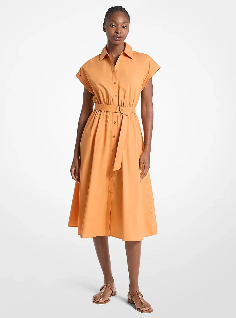 Cotton Poplin Midi Dress - 1