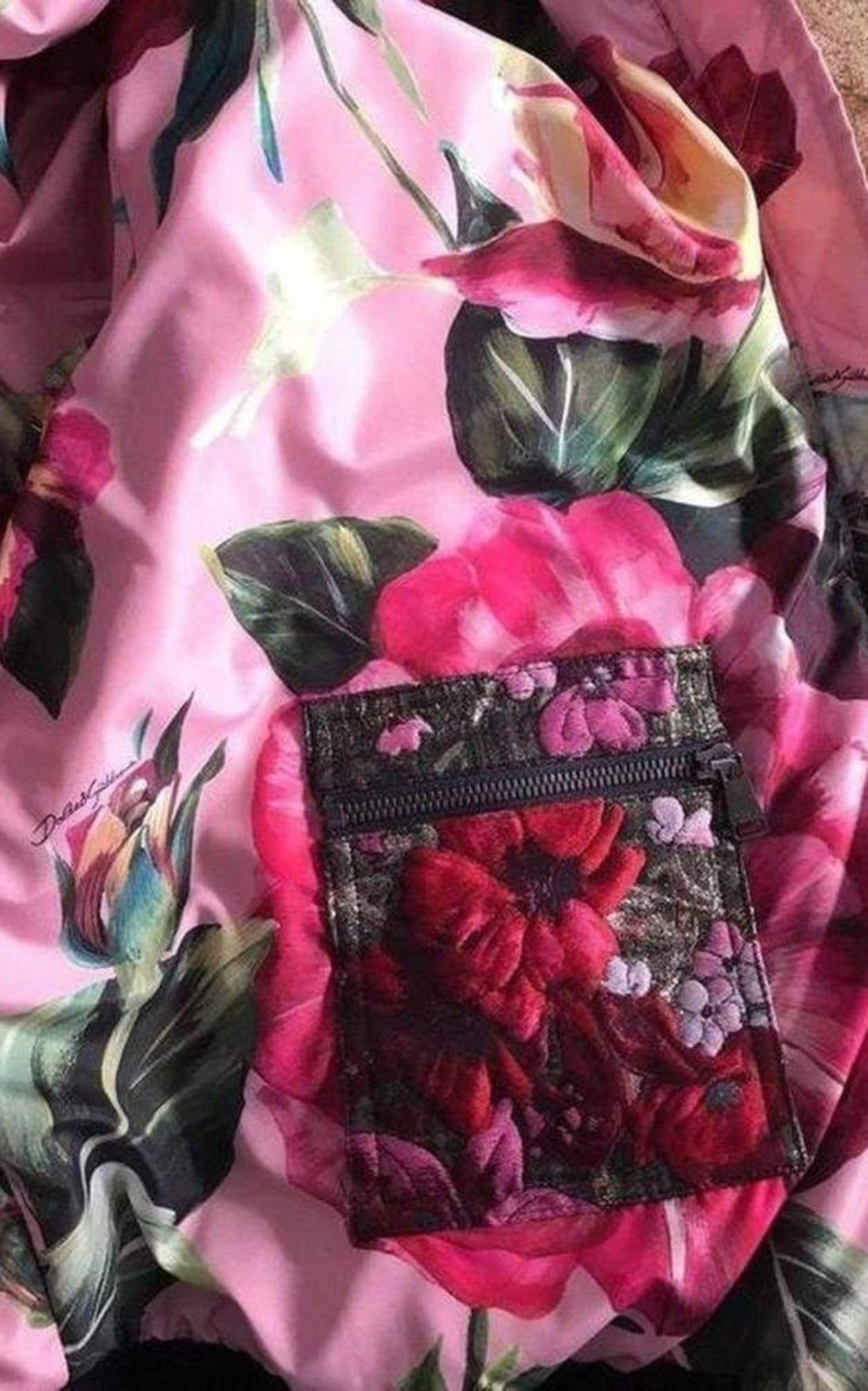Rose Print Bomber Jacket - 7