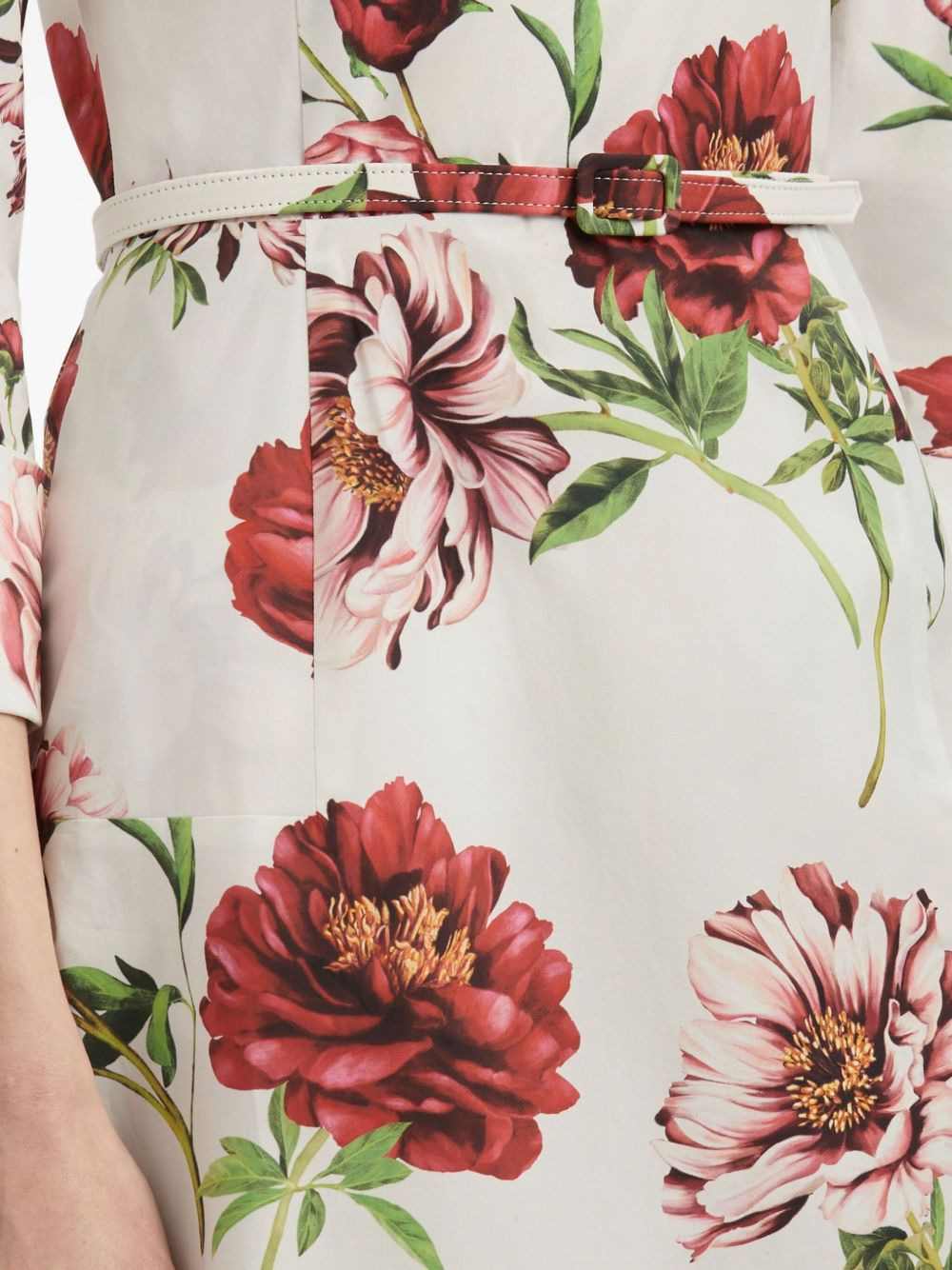 peony-print three-quarter sleeves maxi dress - 5