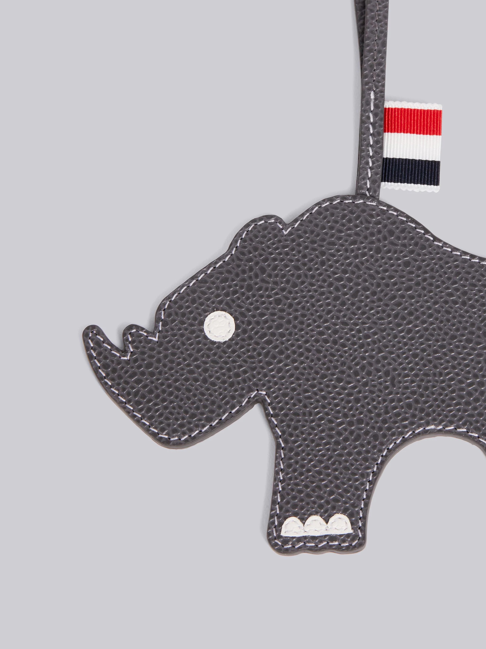 Medium Grey Pebbled Calfskin Rhino Charm - 2