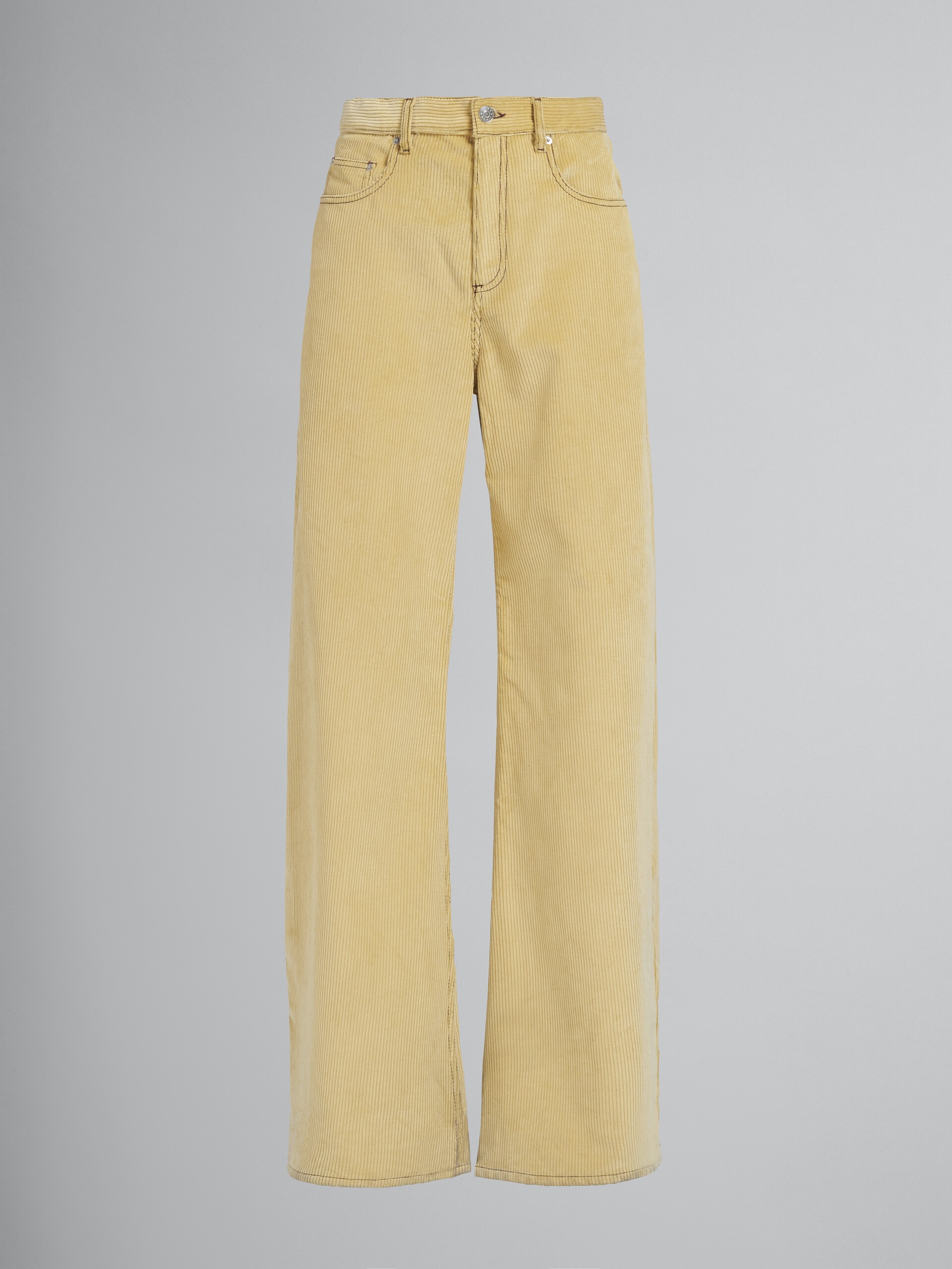 LIGHT YELLOW CORDUROY PANTS - 1