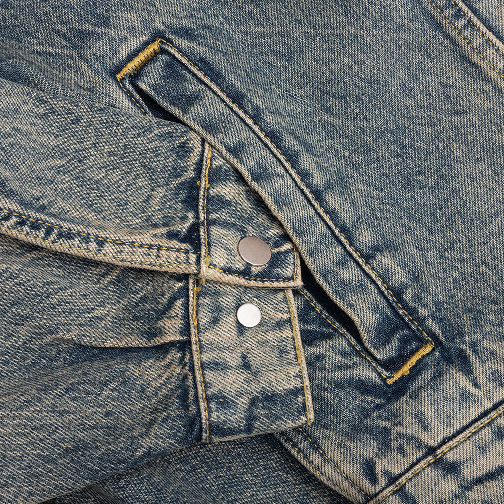 R4 DENIM JACKET - BLUE CREAM - 4