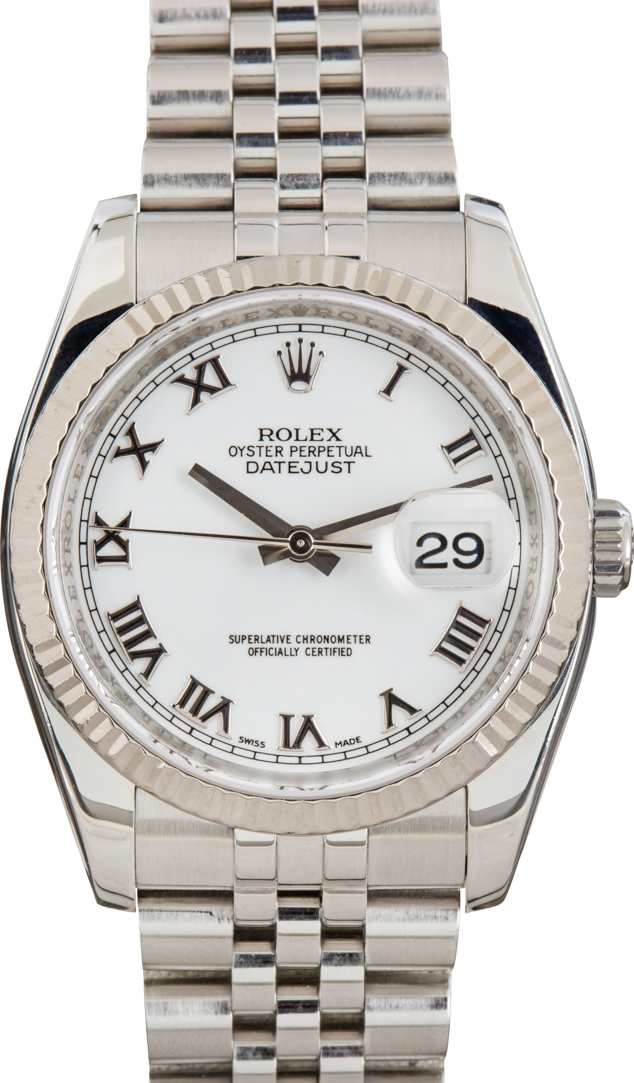 Rolex Datejust Ref 116234 White Roman Dial - 1