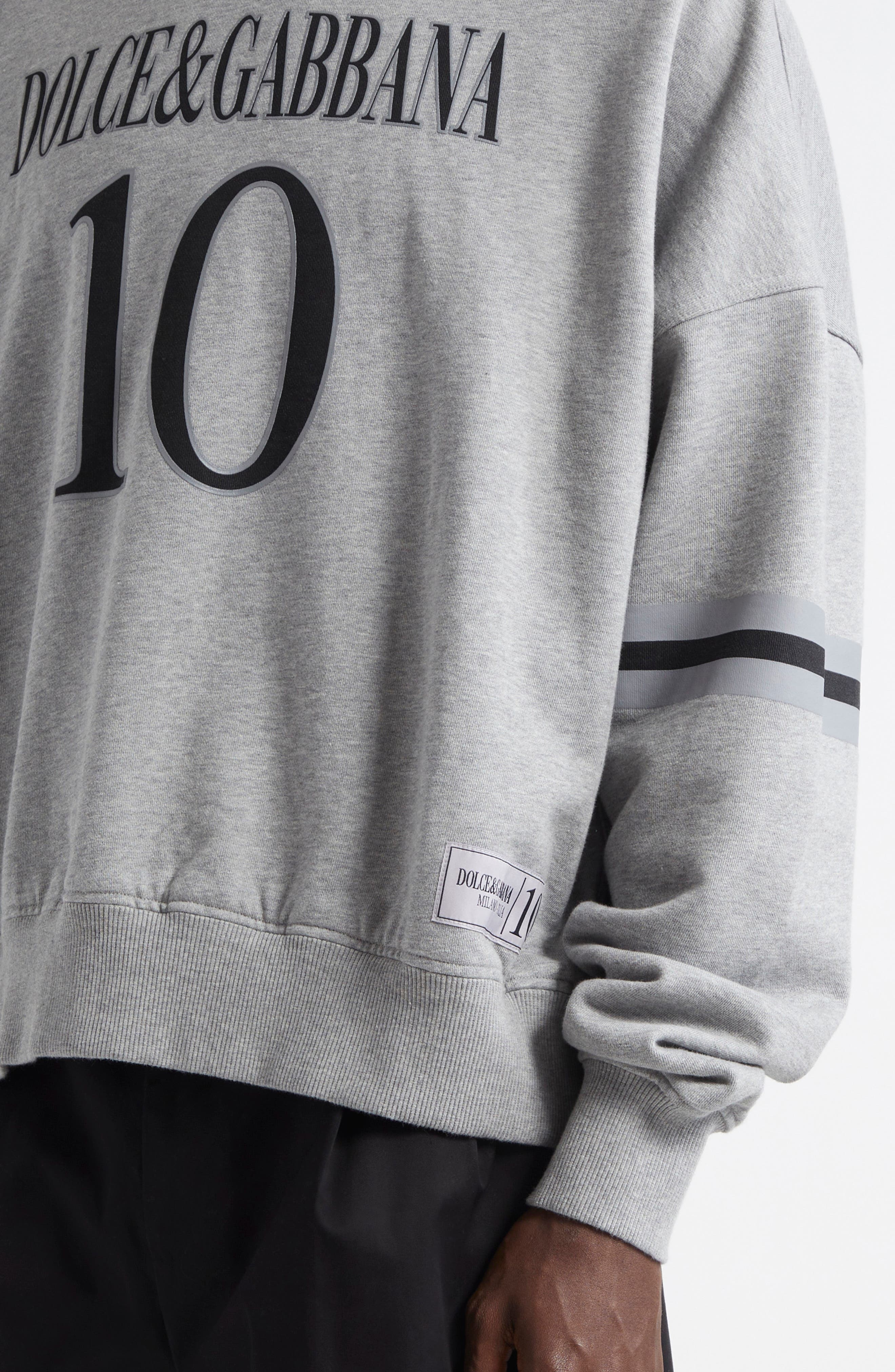 Dolce&Gabbana Stampa Oversize Logo Graphic Sweatshirt in Melange Grigi at Nordstrom - 5