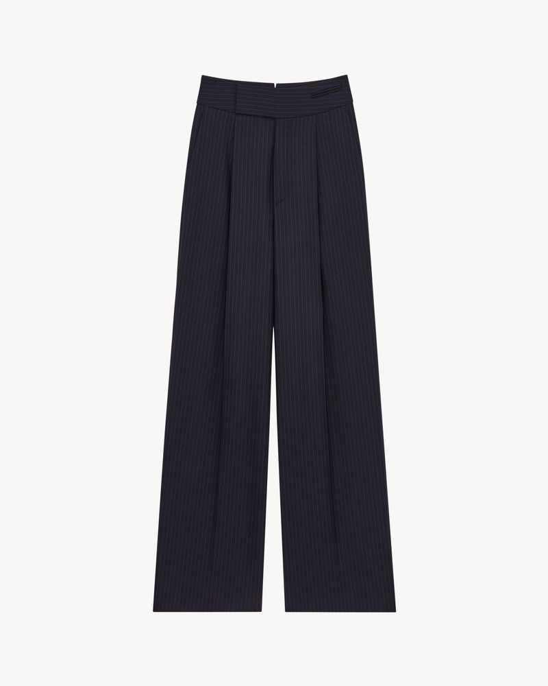 FLUID PANTS IN PIN DOT STRIPE WOOL GABARDINE 1