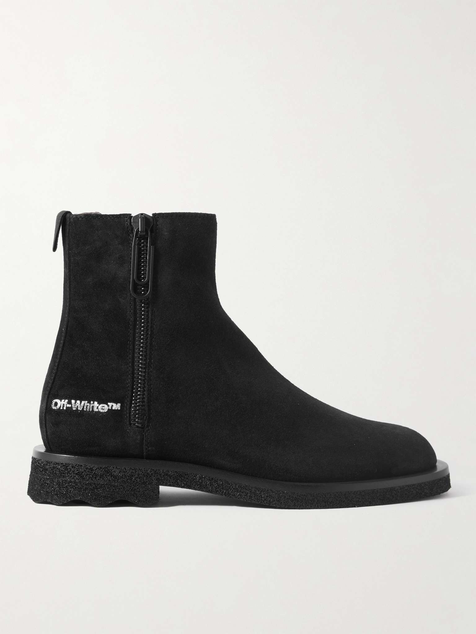 Logo-Print Suede Chelsea Boots - 1