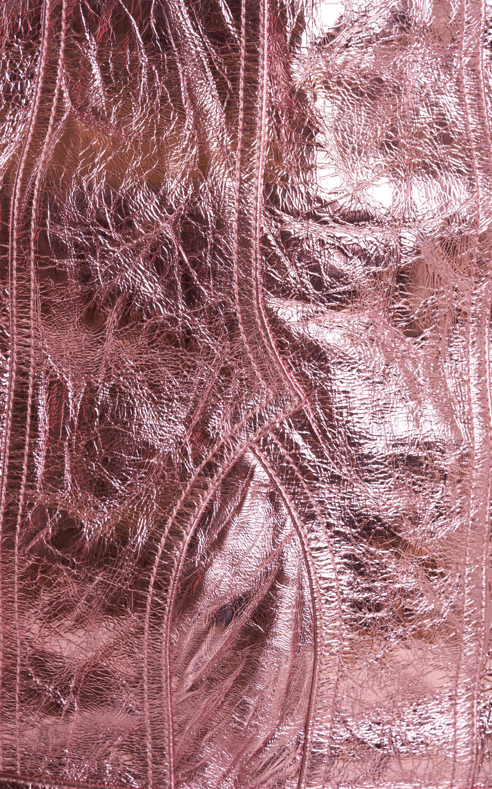 Metallic Leather Mini Dress pink - 5