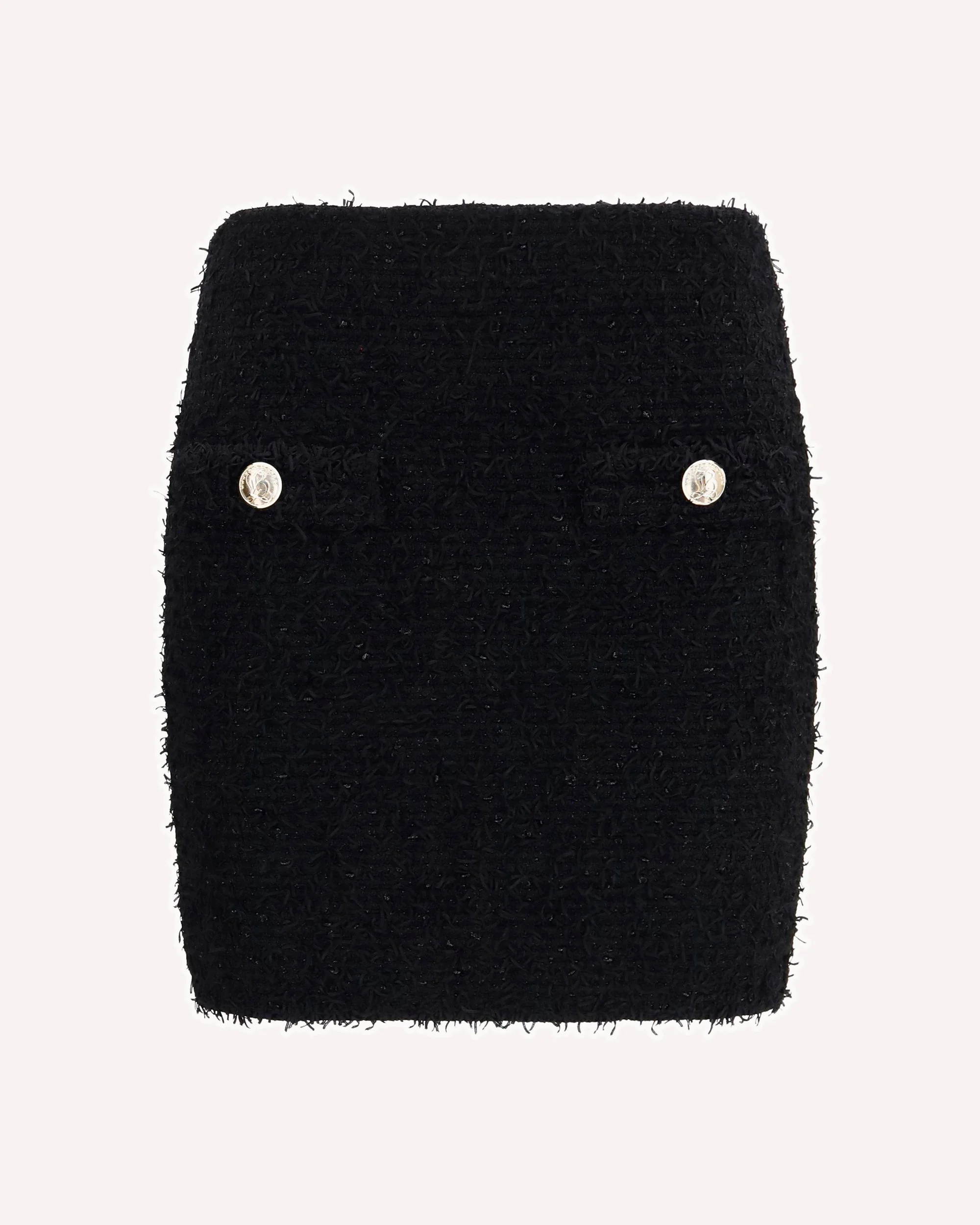 Tweed Mini Skirt with logo buttons - 1