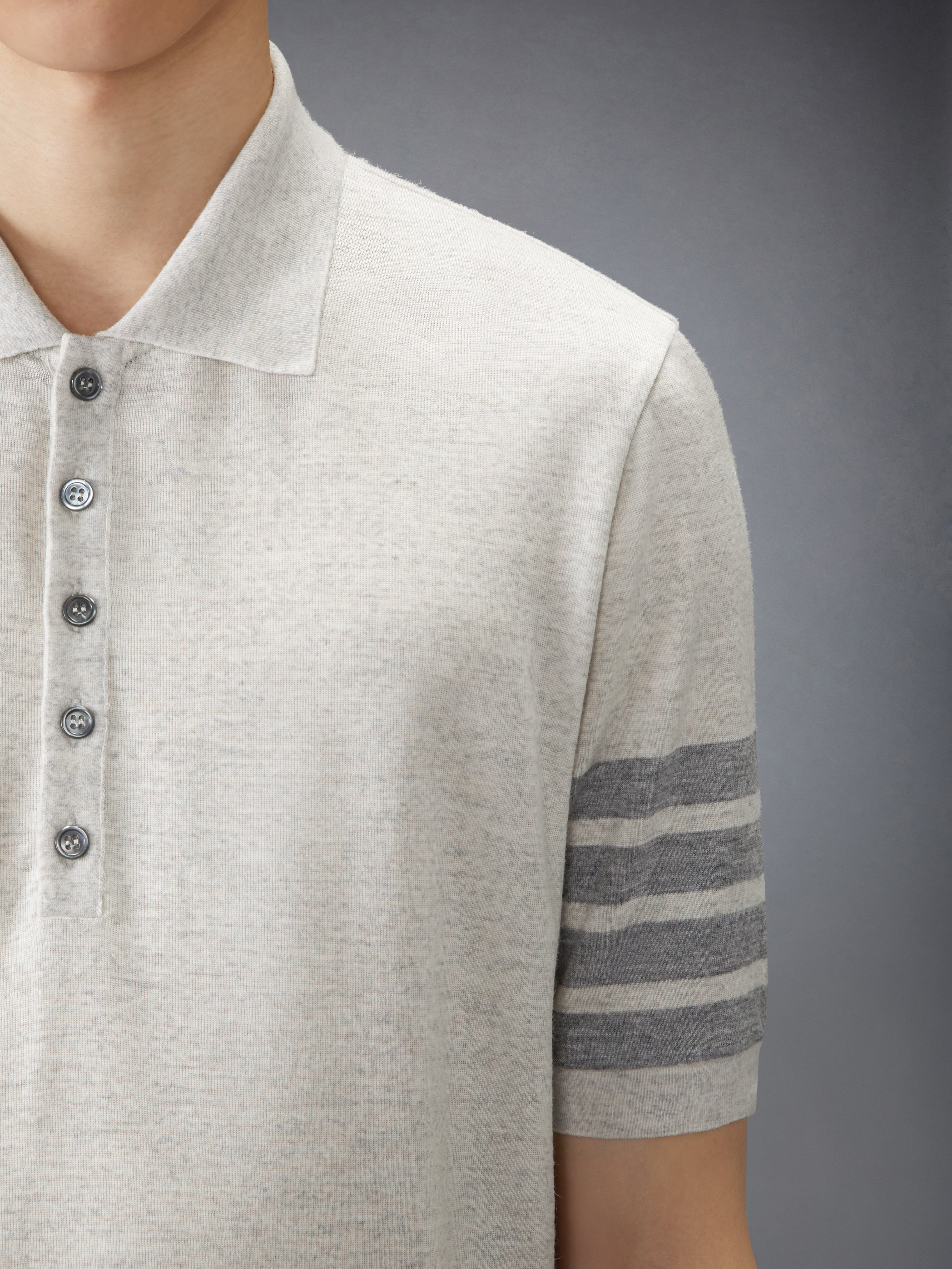 WOOL JERSEY 4-BAR POLO - 5