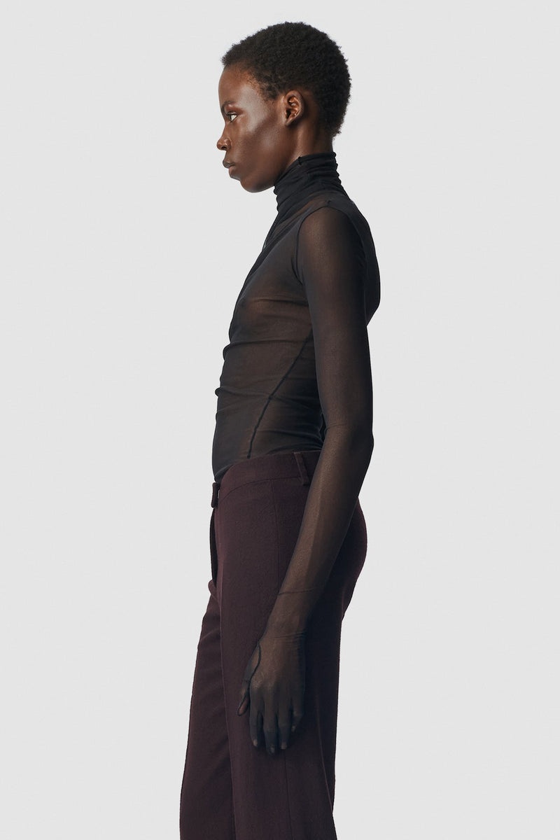 Xenia Draped T-Shirt With Gloved Long Sleeves - 2
