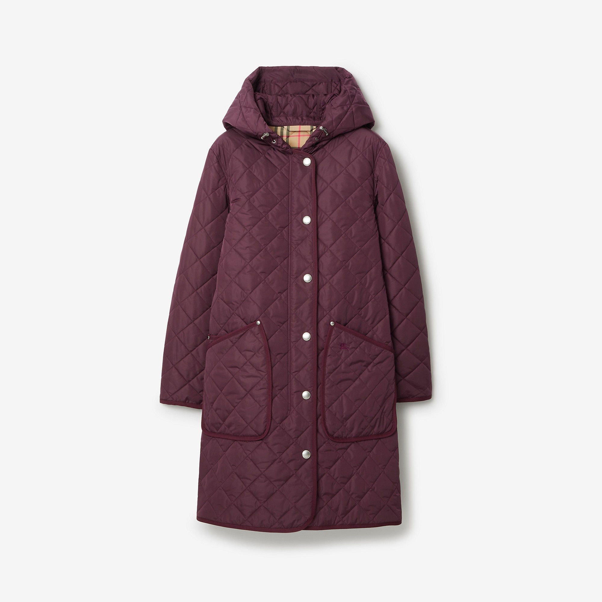 Quilted Nylon Hooded Coat - 1