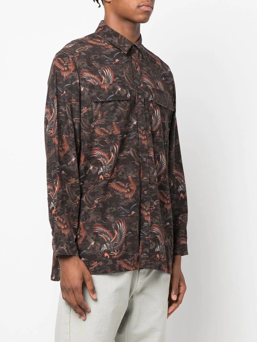 eagle-print long-sleeve shirt - 3