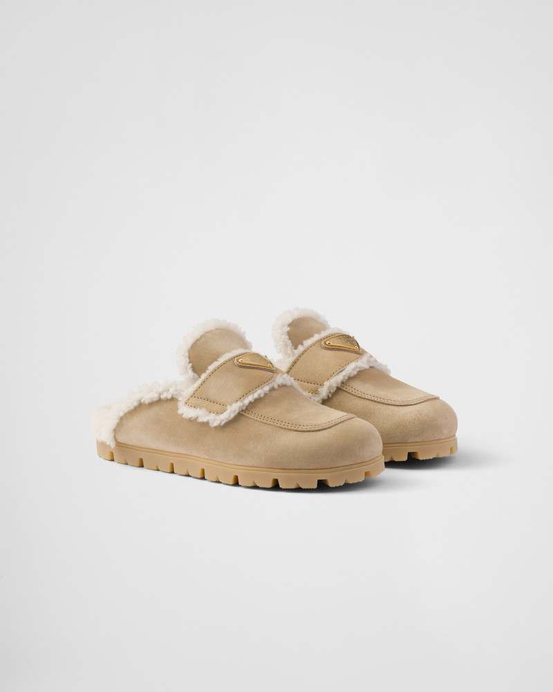 Suede and shearling slippers - 1