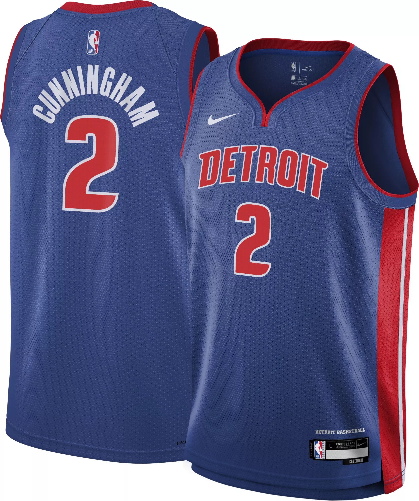 Nike Youth Detroit Pistons Cade Cunningham #2 Blue Swingman Jersey - 1