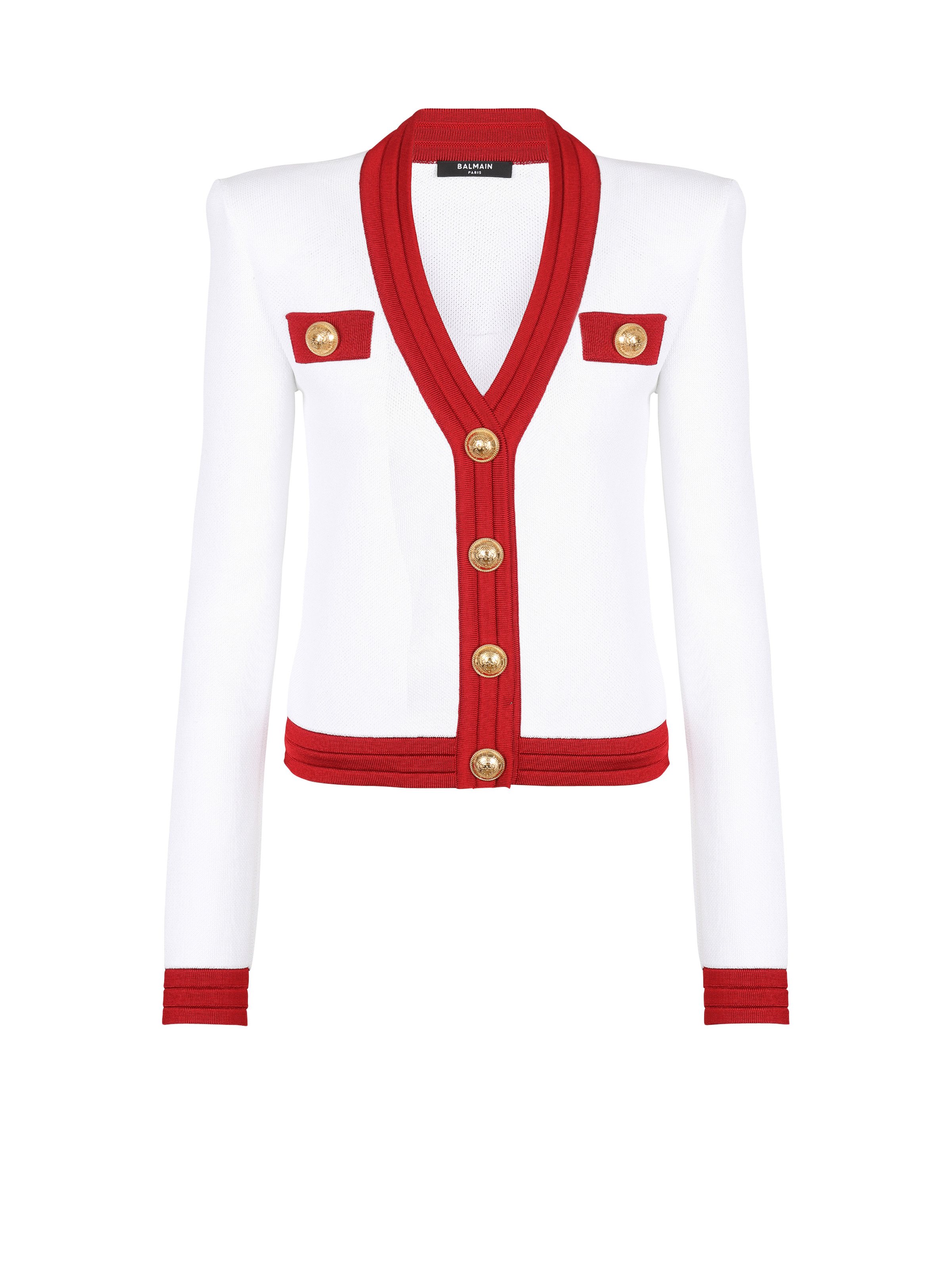 Cropped knit cardigan - 1