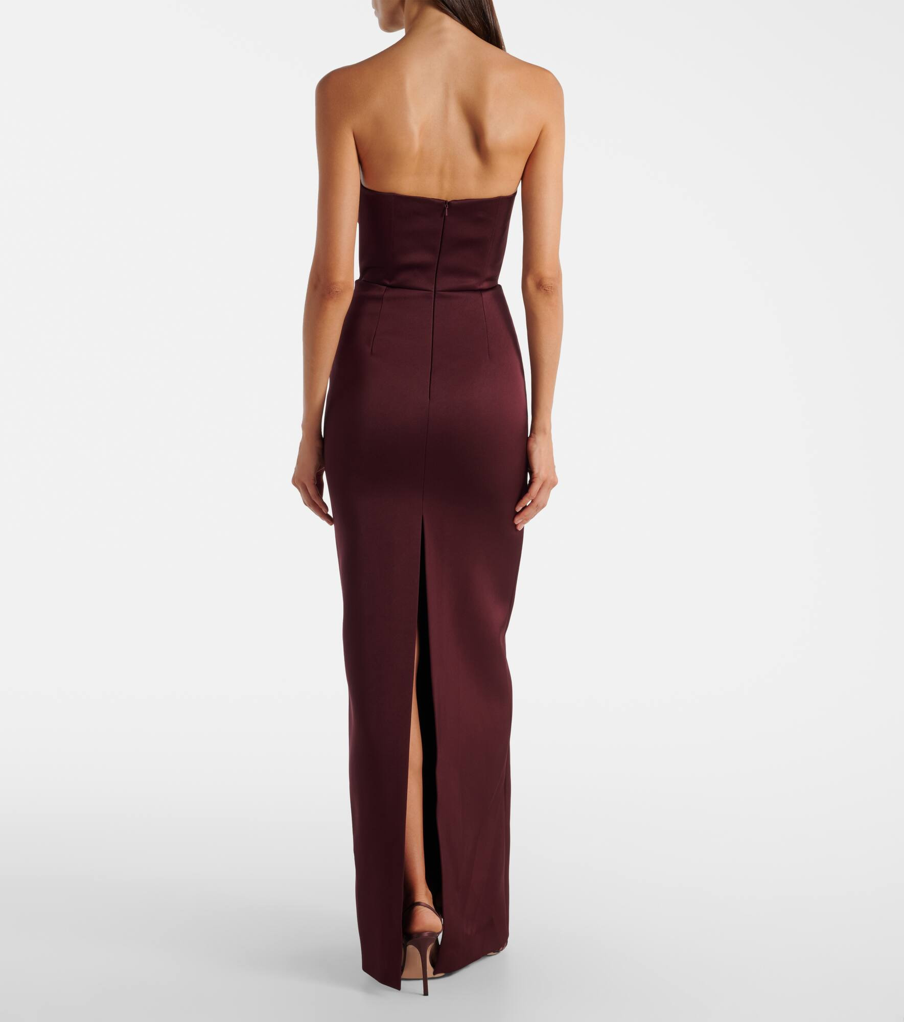 Asymmetric satin gown - 3