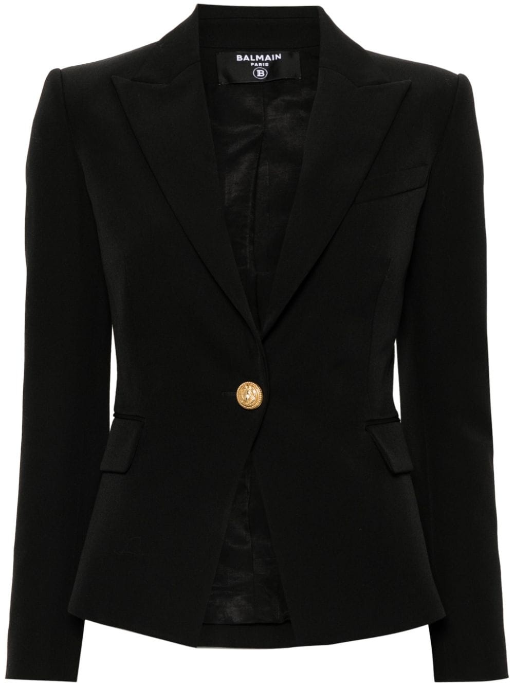 Balmain single-breasted wool blazer - Black