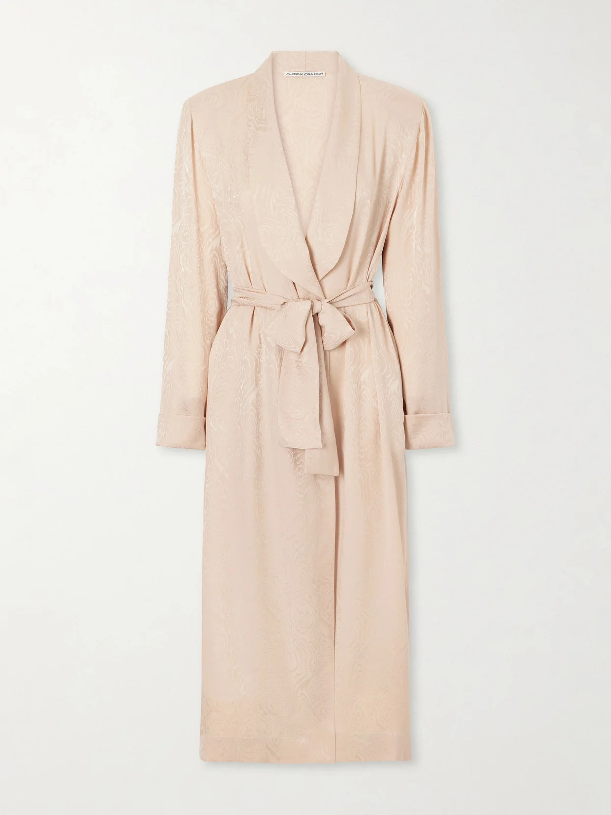 Belted Silk-moiré Midi Dress - 1