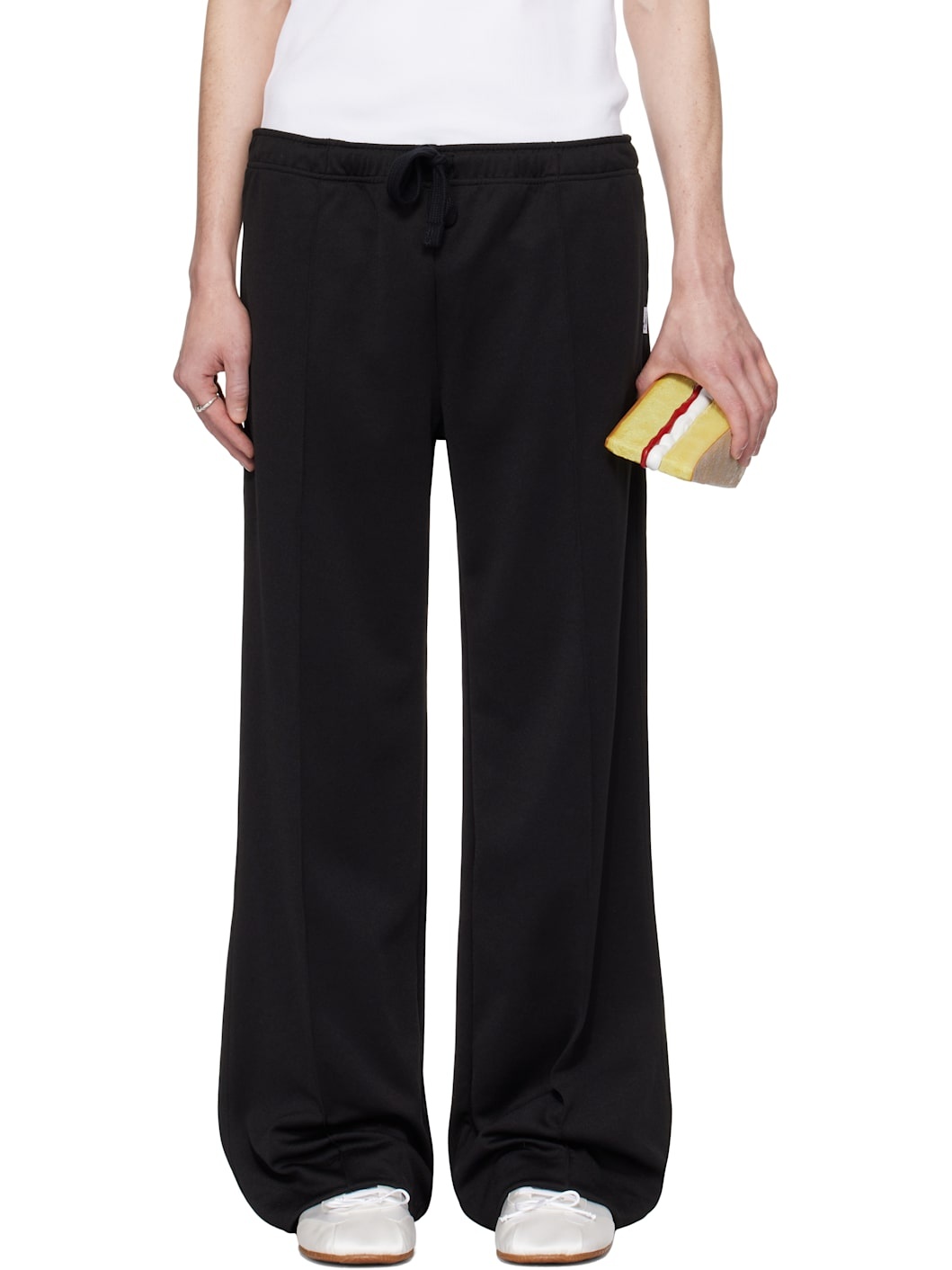 JW Anderson Black Pintuck Track Pants | REVERSIBLE