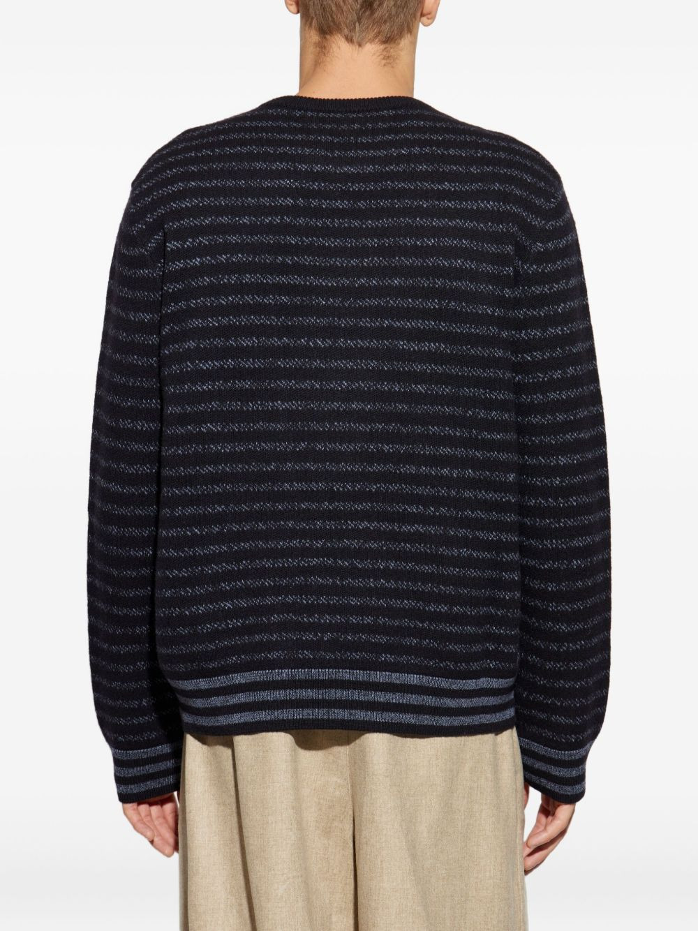striped logo-embroidered sweater - 4