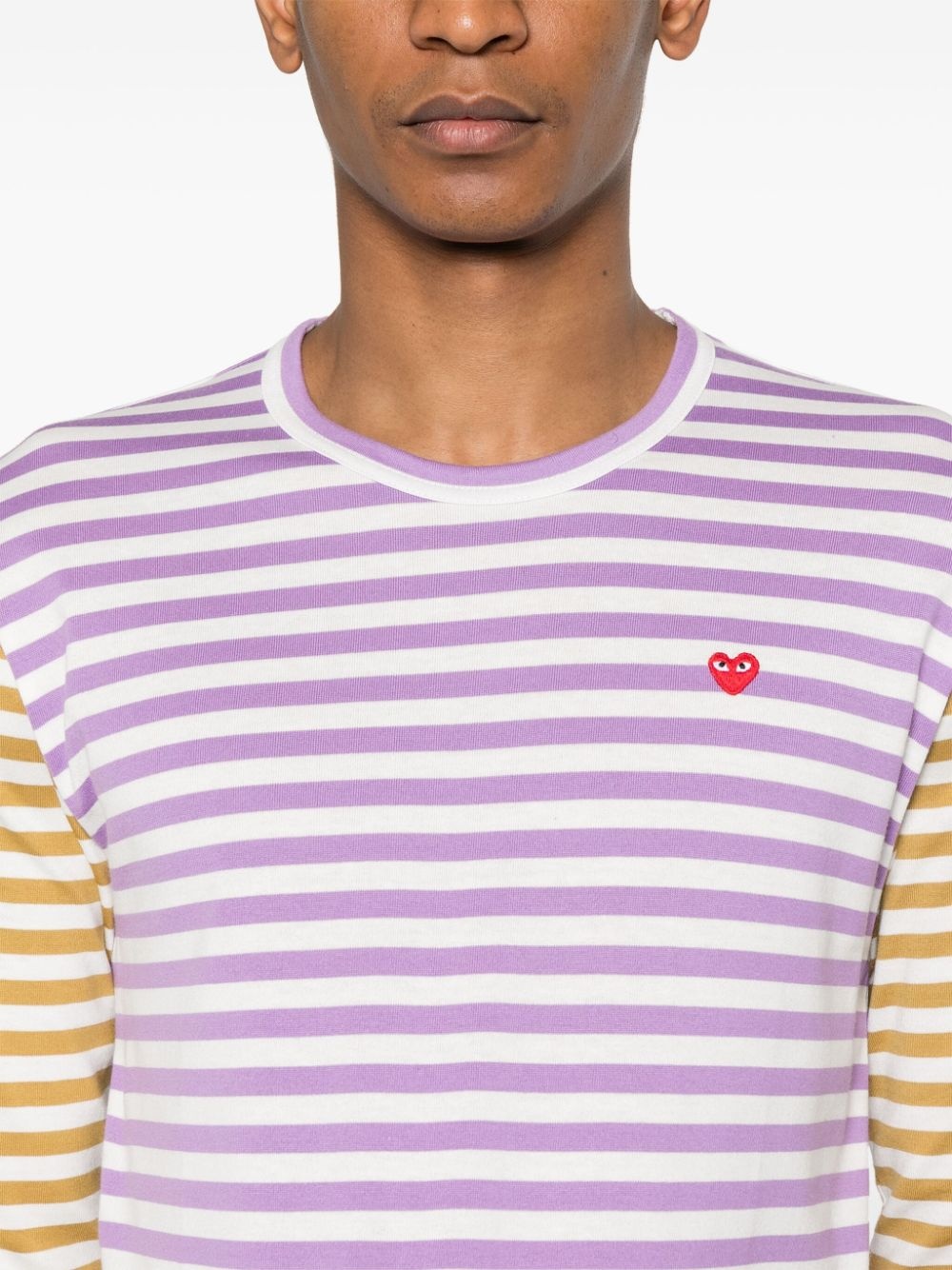 logo-appliqué striped cotton T-shirt - 5