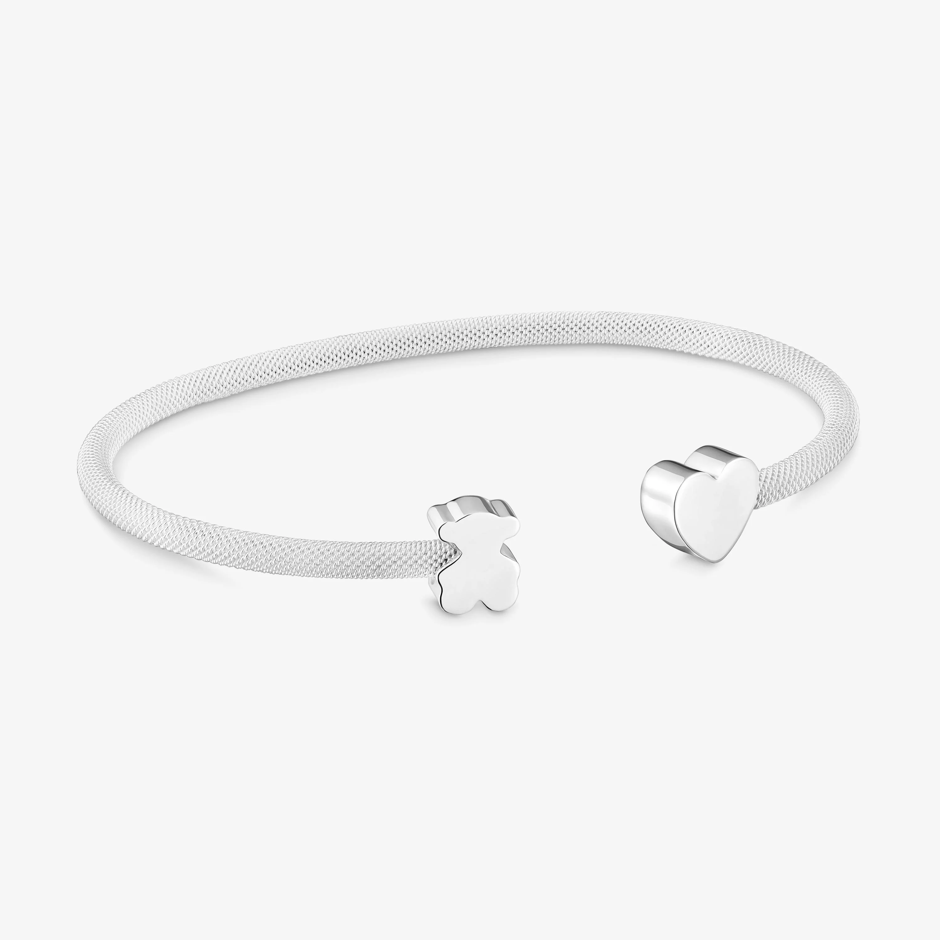 Silver Bangle with motifs Icon Mesh - 1