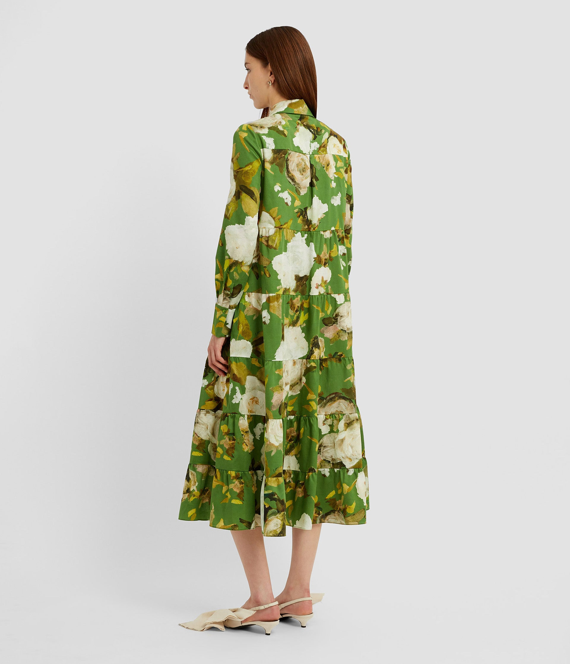 TIERED LONG SLEEVE SHIRT DRESS - 3