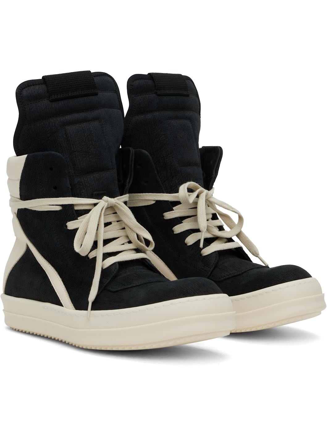Black & Off-White Hollywood Geobasket Sneakers - 4
