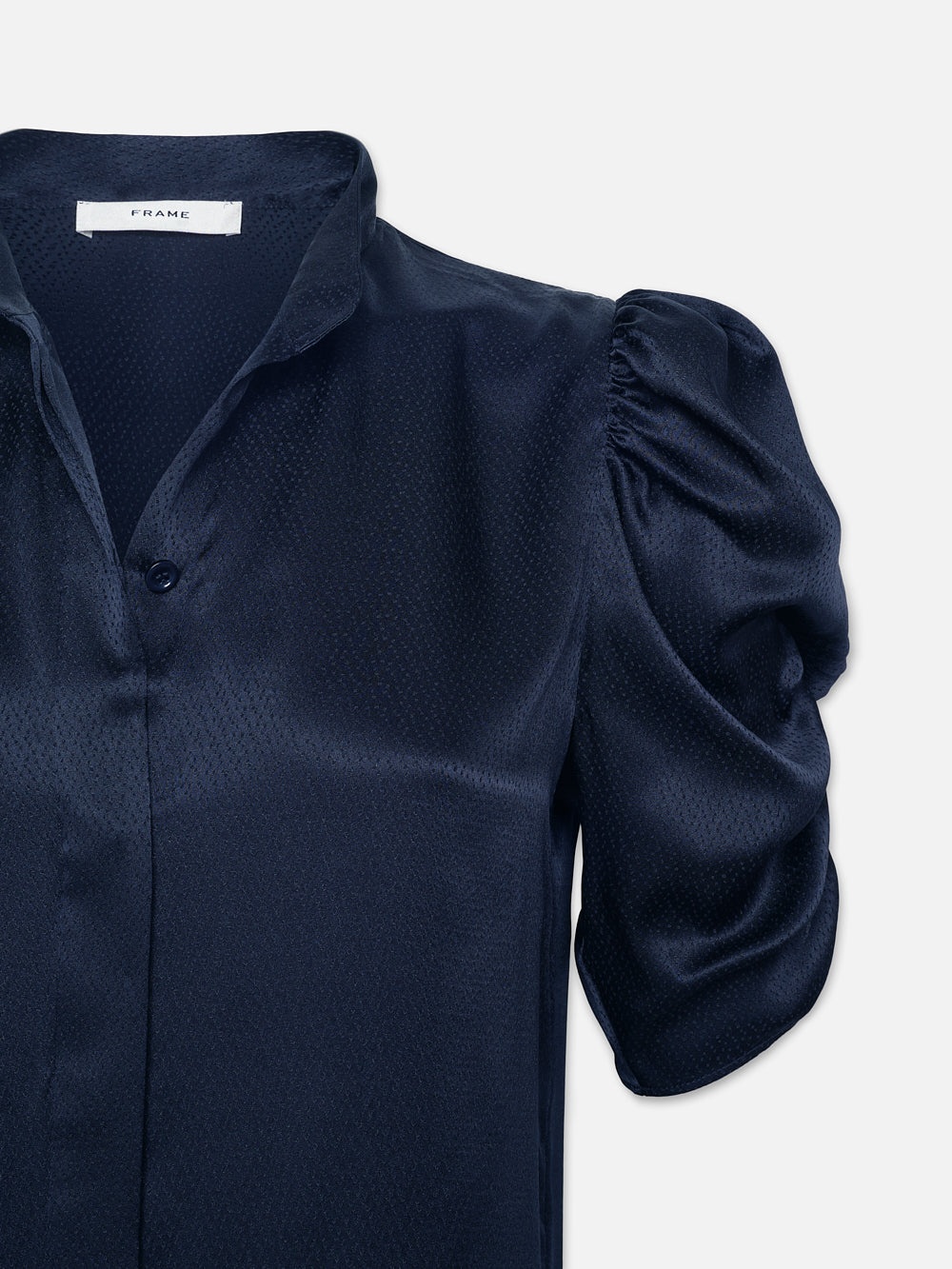 Puff Sleeve Blouse in Navy - 2