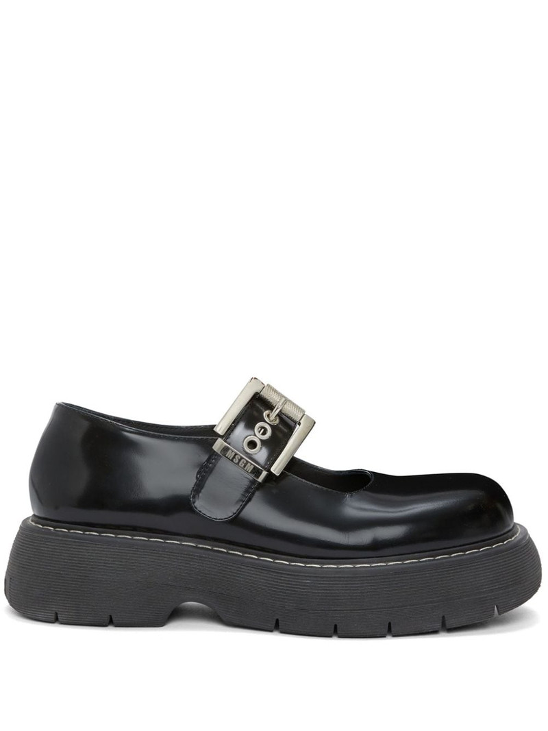 MSGM buckled leather loafers outlook