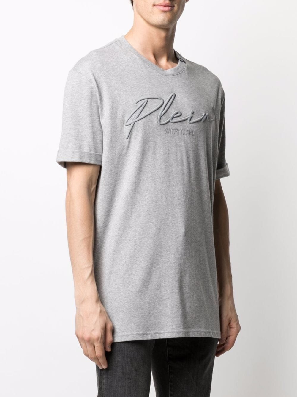 logo-embroidered cotton T-shirt - 3