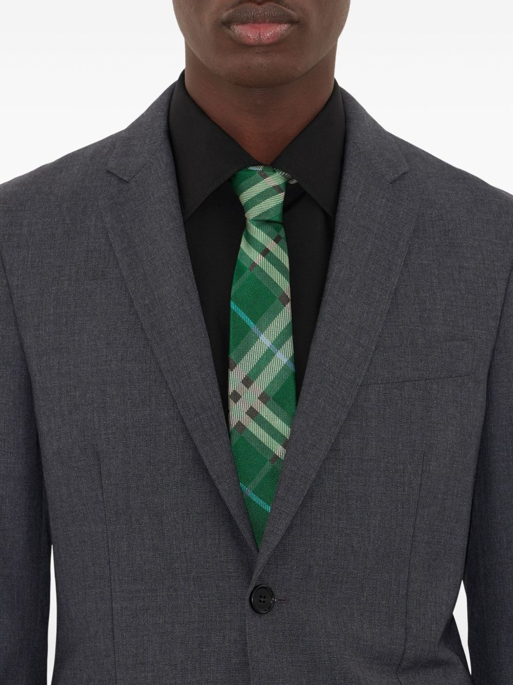check silk tie - 2