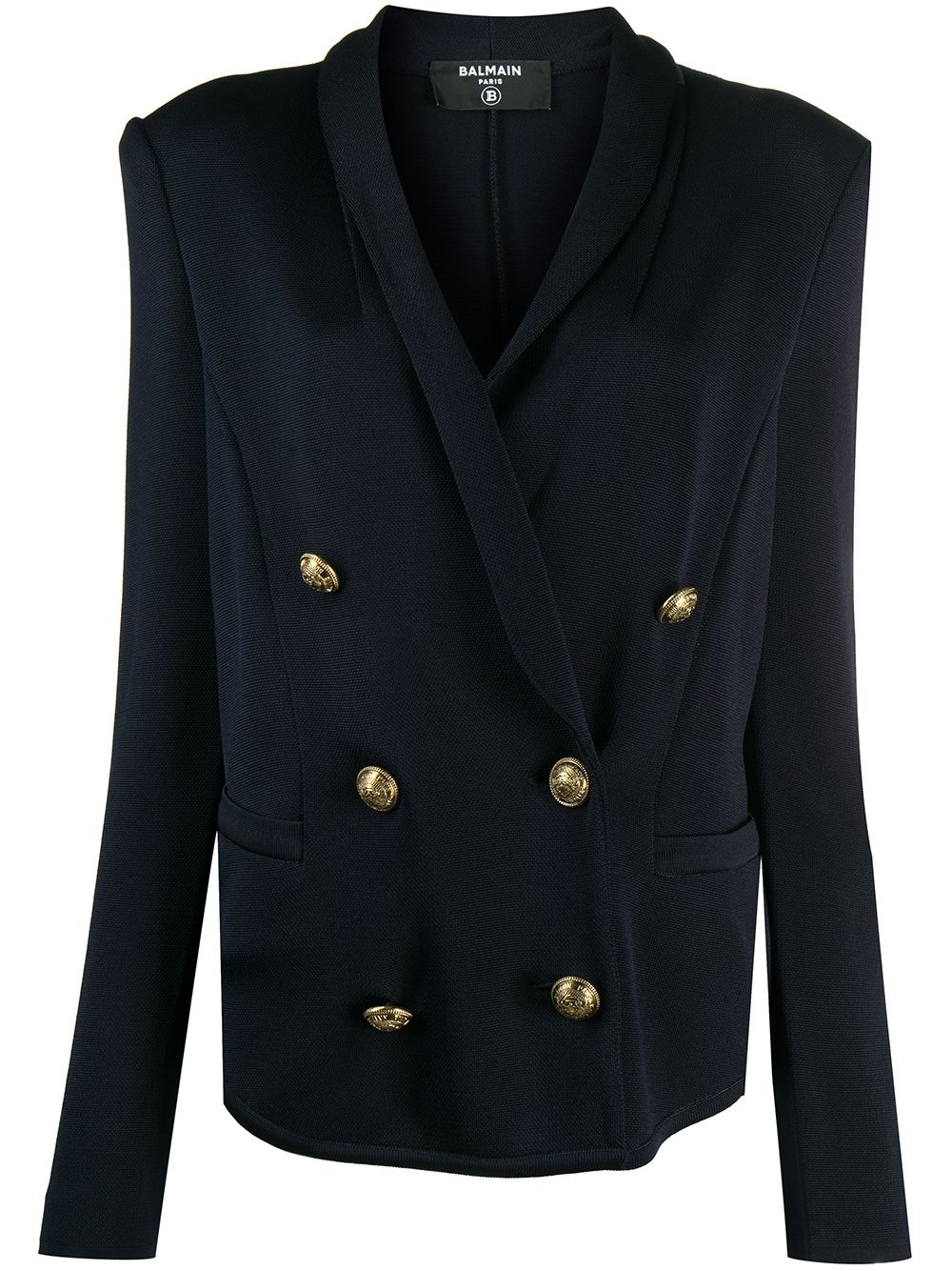 embossed buttons double-breasted blazer - 1