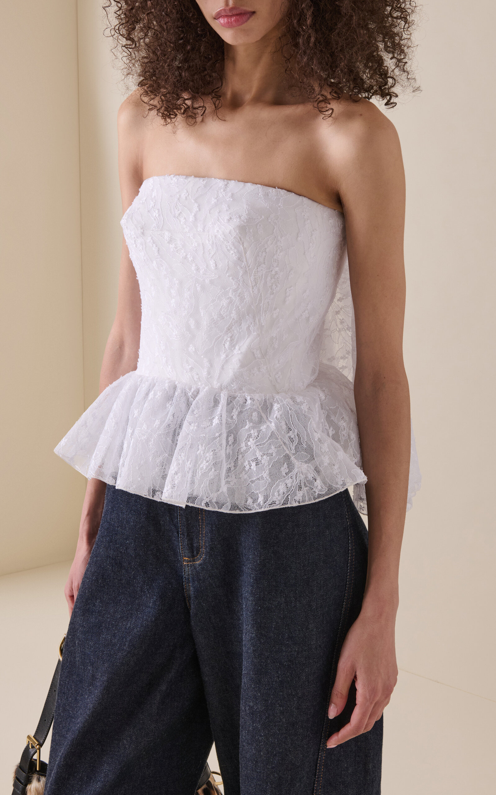 Cape-Back Lace Corset Top white - 2