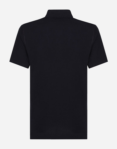 Dolce & Gabbana Cotton piqué polo-shirt with branded tag outlook