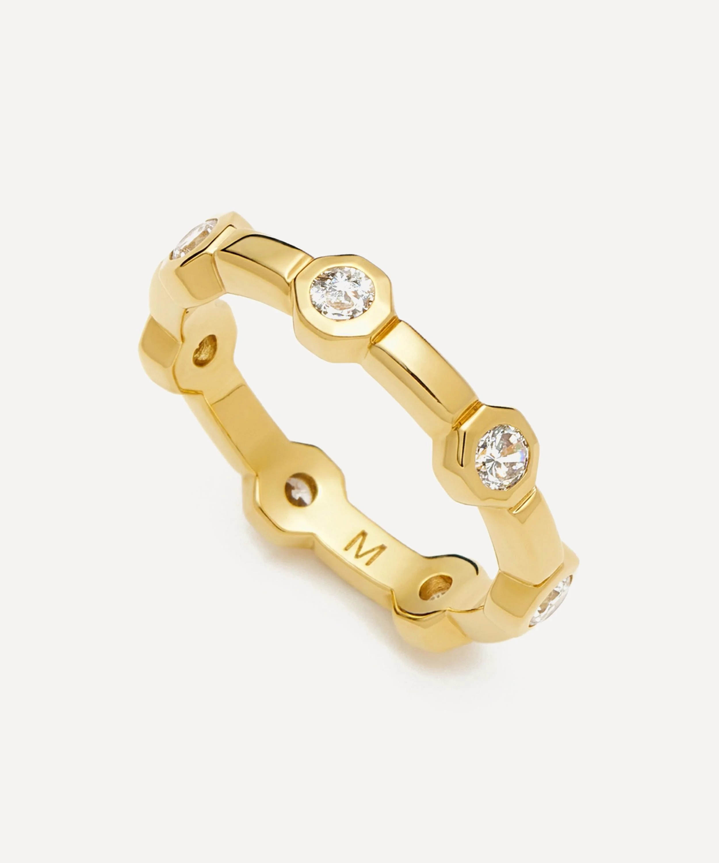 18ct Gold-Plated Lucy Williams Stackable Tennis Ring - 1
