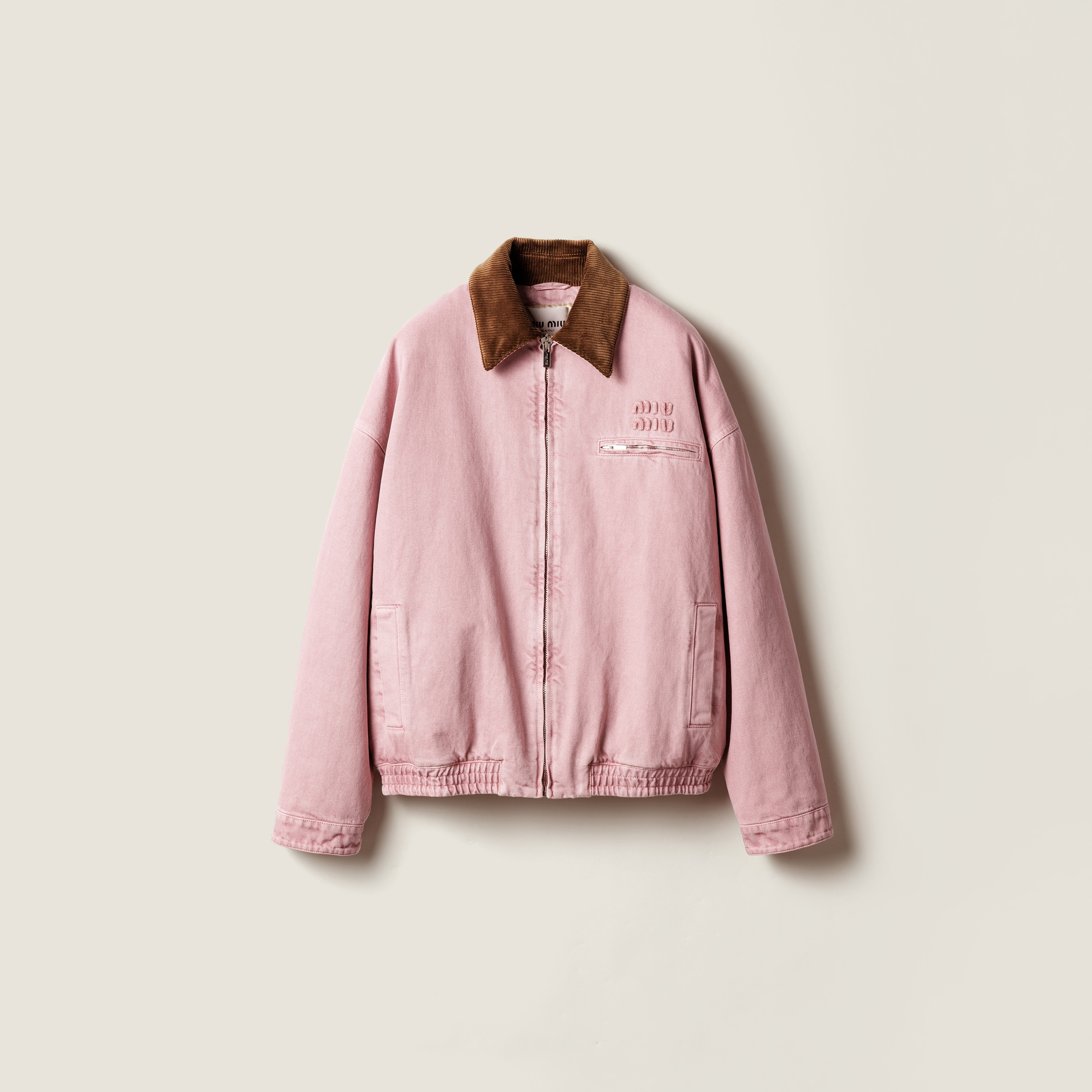 Padded denim blouson jacket - 1