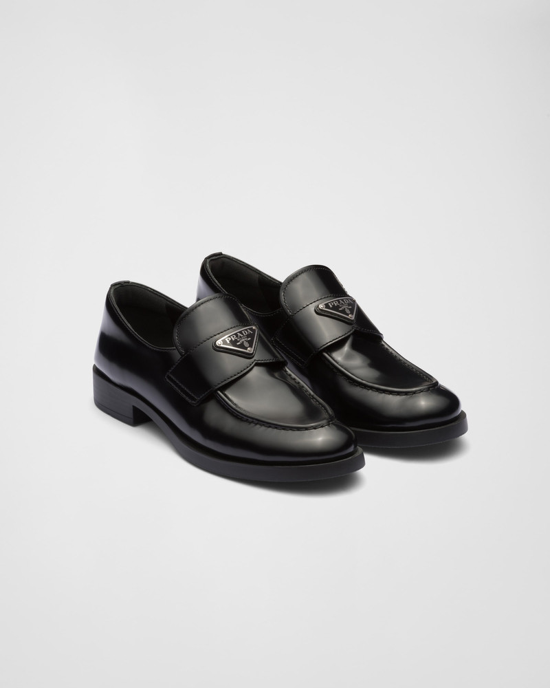 Brushed leather loafers - 1