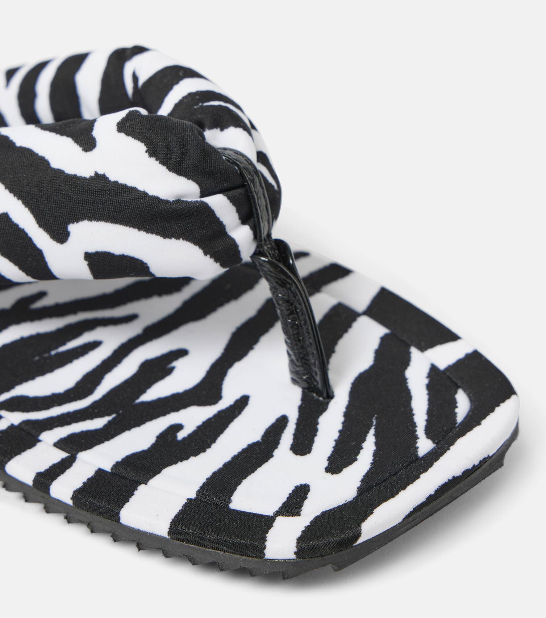 Indie zebra-print satin thong sandals - 6