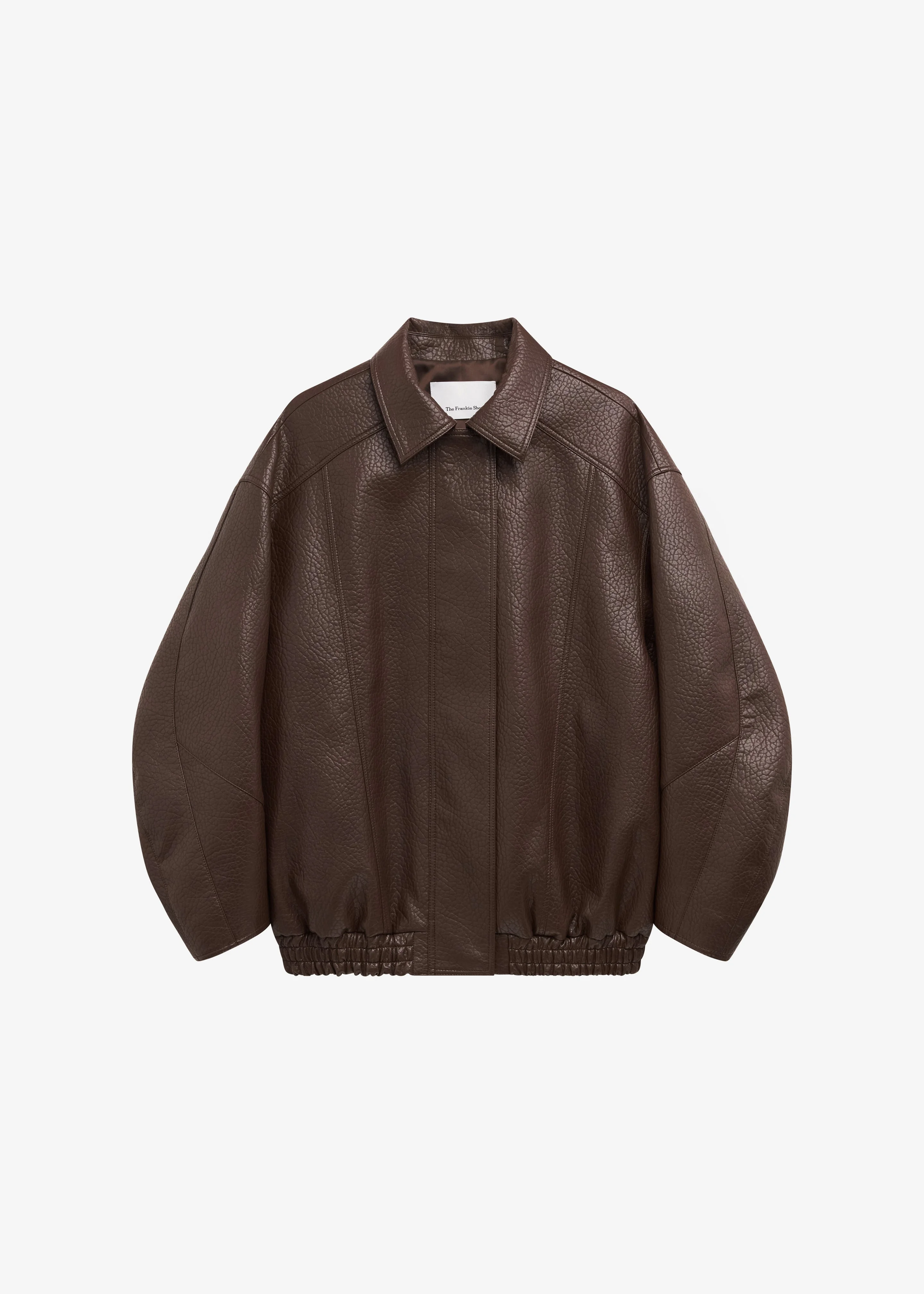 Prescott Grained Faux Leather Jacket - Brown - 1