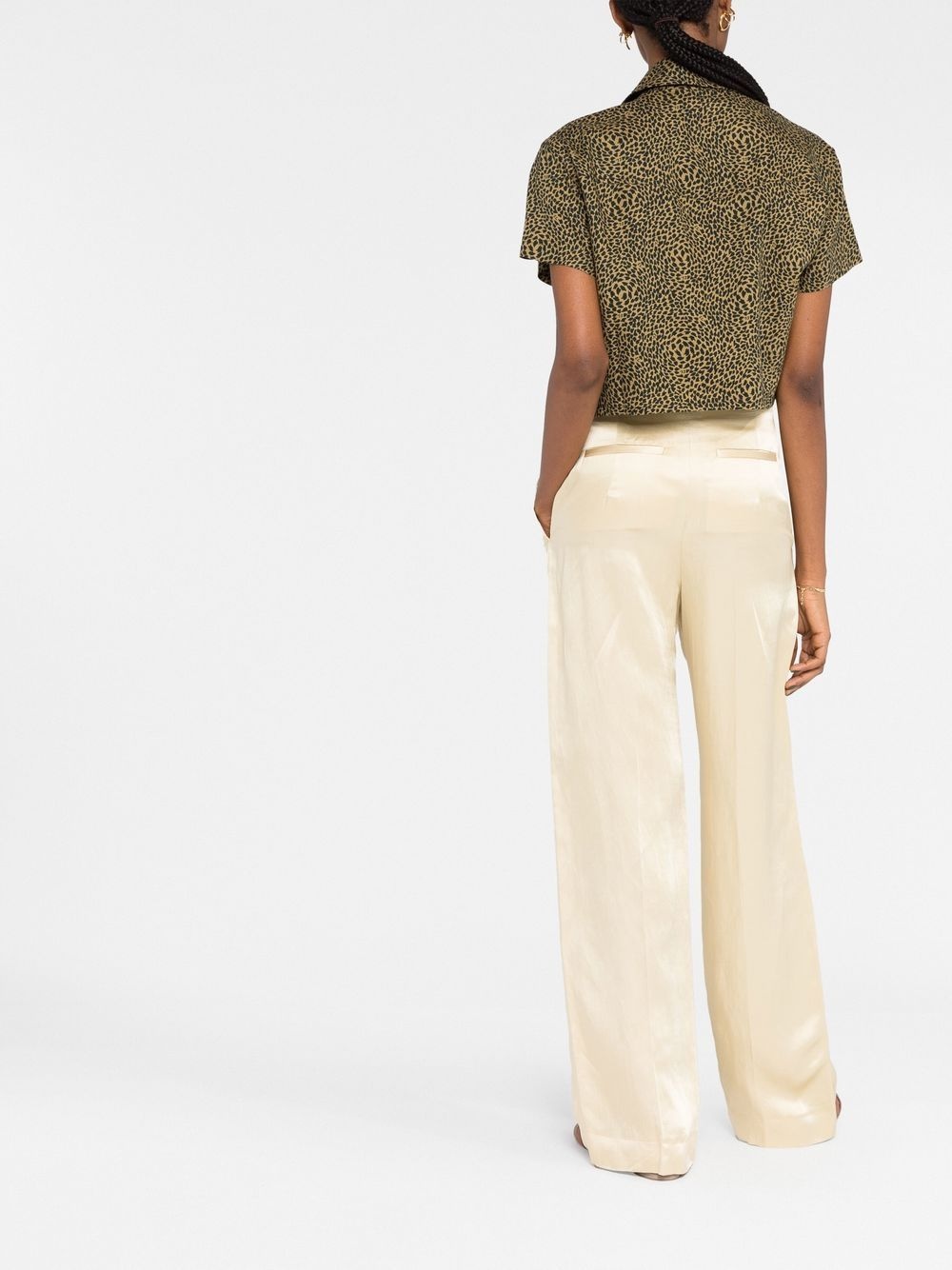 leopard-print cropped shirt - 4