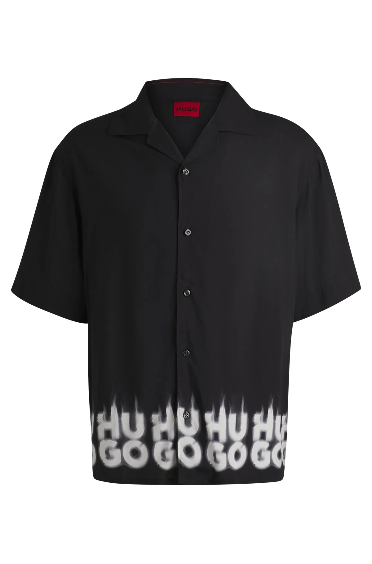 OVERSIZE-FIT SHIRT WITH SMOKE LOGO-PRINT HEM - 1