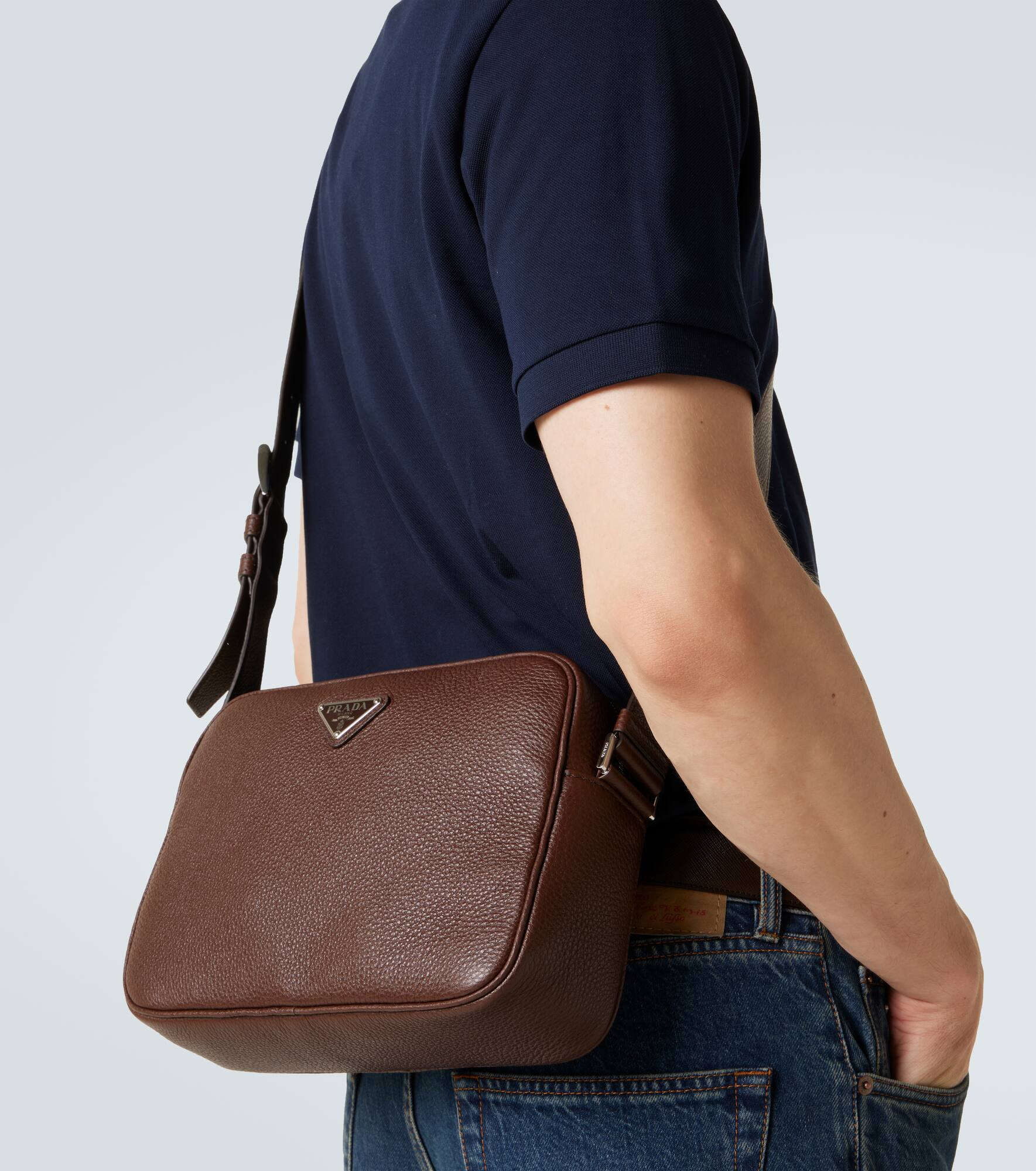 Logo leather shoulder bag - 3