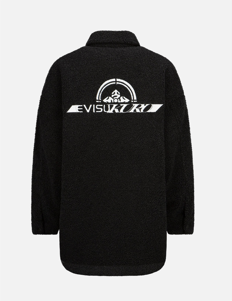 EVISU Triple Seagull Embroidered Light-padded Sherpa Fleece Shirt Jacket outlook