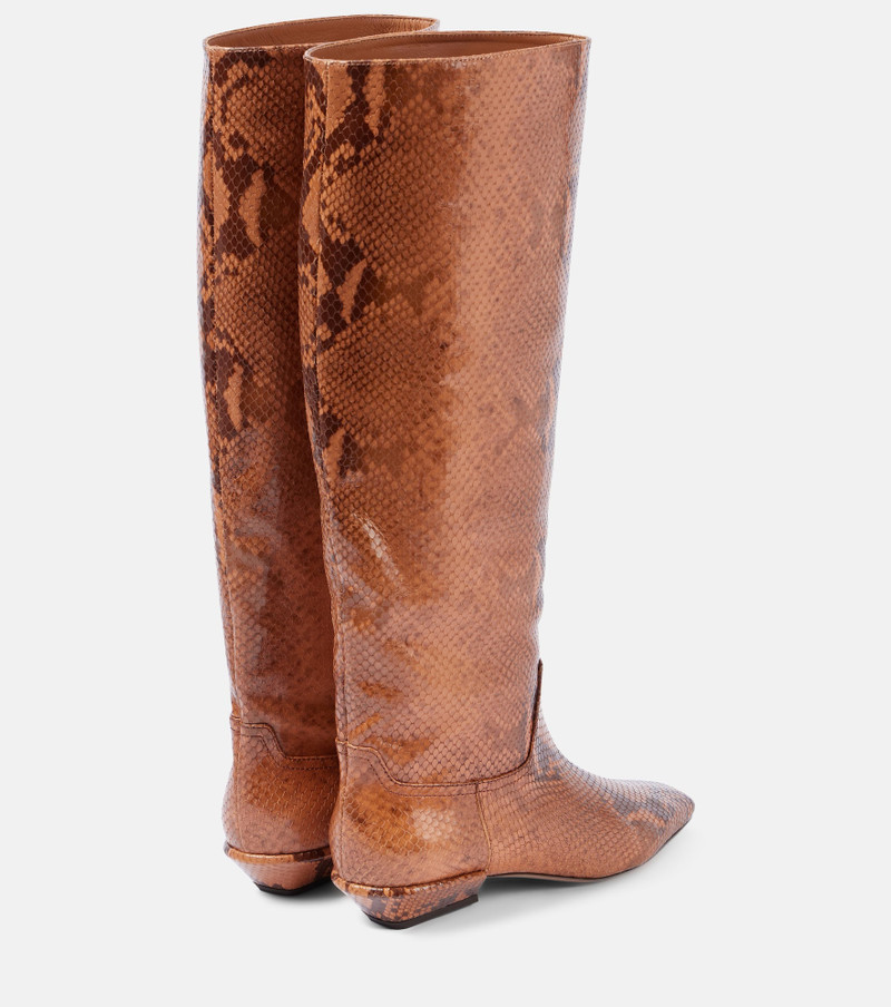Bettina snake-effect leather knee-high boots 3