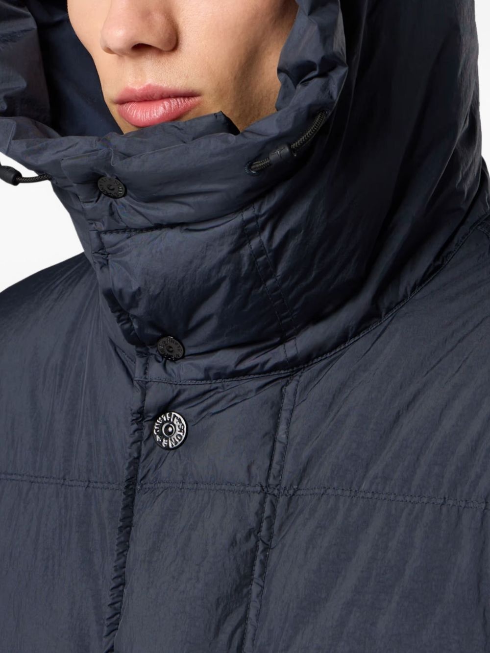 QUILTED HOODED JACKET NAVY BLUE - 2