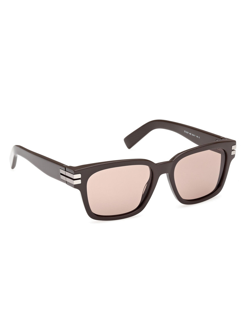 Men's 55MM Rectangular Sunglasses - Dark Brown Light Taupe 9