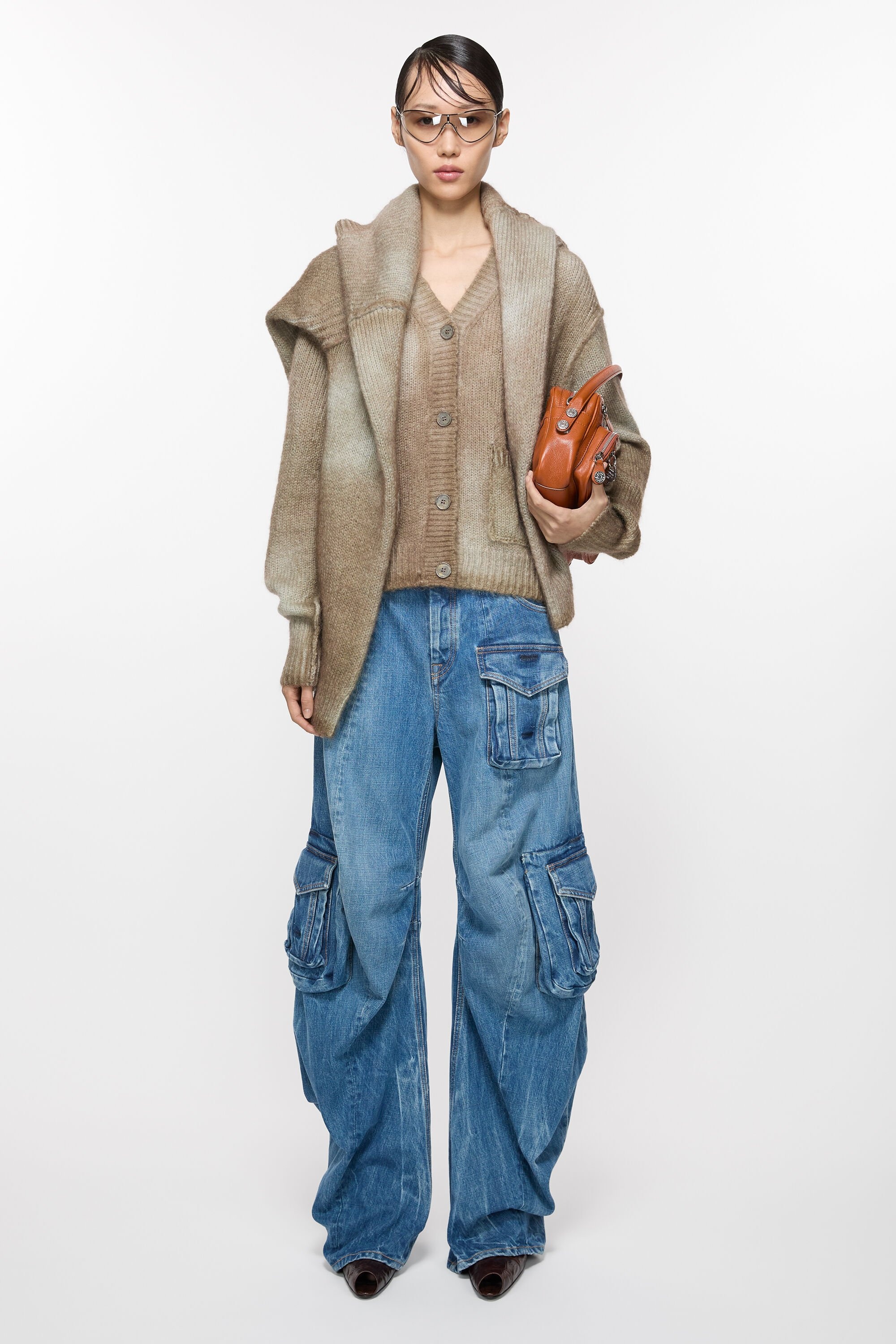 Denim cargo trousers - Mid blue - 2