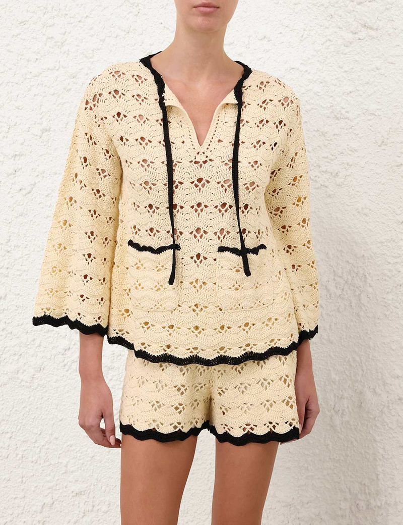 Zimmermann ASTER CROCHET TUNIC TOP outlook