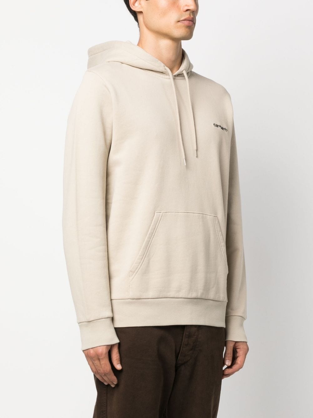 logo-embroidered cotton hoodie - 3